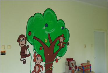Malování - Malování pokojů ve školce v Riegrových sadech